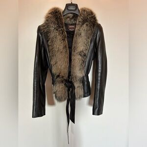 Danier real leather and real fox fur jacket 2xs thinsulate